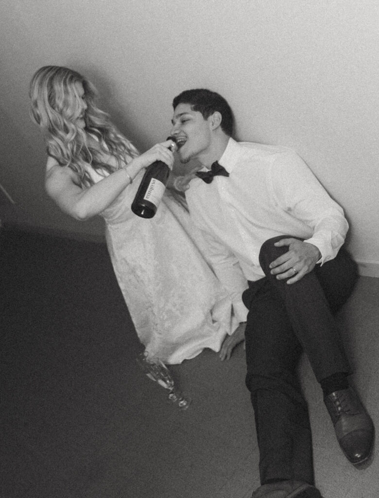 Virginia couple celebrating elopement at a hotel